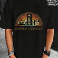Men's Vintage 80s 90s - Cassette Tape & Floppy Disk Retro Computer Graphics, Soft Stretch Crew Neck Tee for Gym, Outdoor & Casual Wear - Nostalgia Lover's Apparel (Machine Washable) - High Quality Retro Shirts