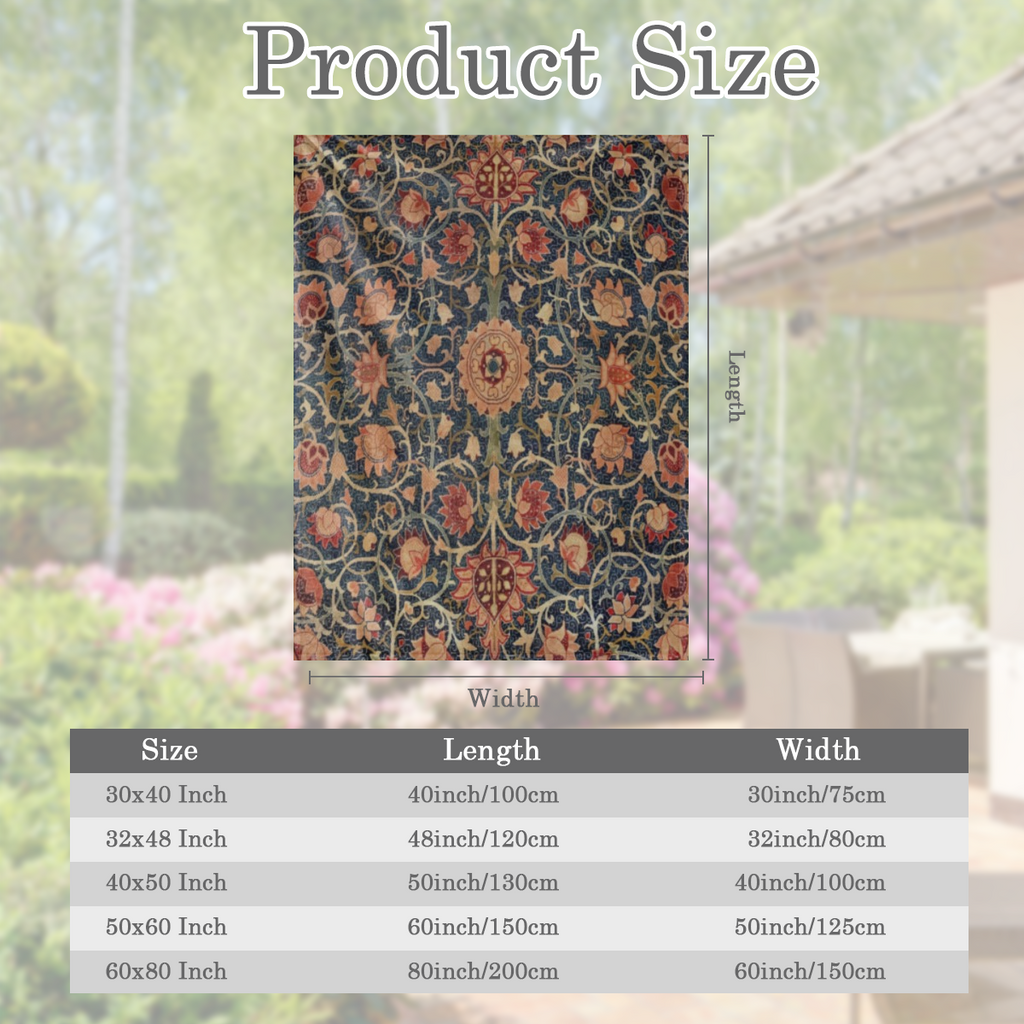 1pc, vintage print thickened warm soft feel Flannel blanket bed blanket sofa blanket