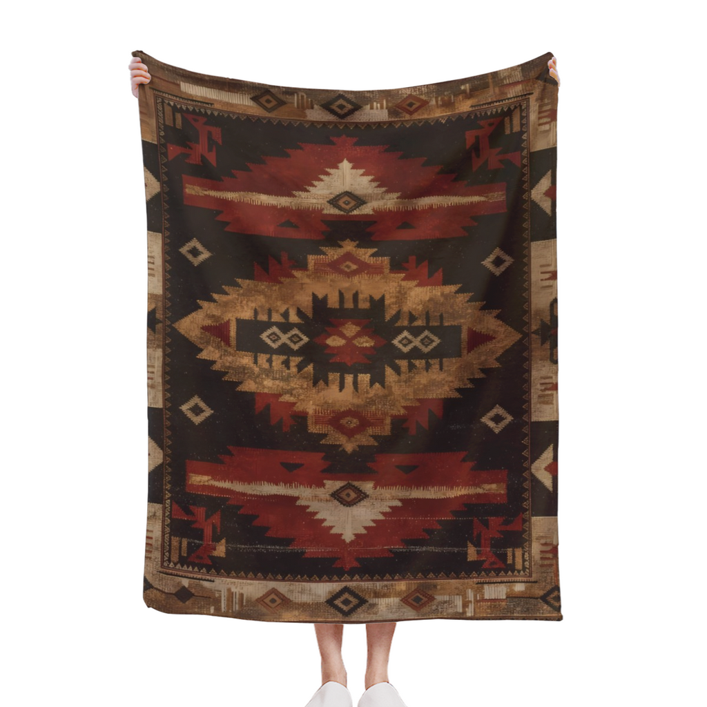 2D Flat, 1pc, Soft Cozy Blanket, Boho Patchwork Flannel Blanket, Soft, Cozy, All-Season Throw with Vibrant Southwestern Patterns, Perfect for Travel, Sofa, Bed, Office Decor, Ideal Birthday Or Holiday