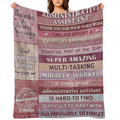Administrative Assistant Gifts Blanket, Gifts for Administrative Assistants, Administrative Assistant Day Gifts, Administrative Assistant Throw Blanket 60x50, 280GSM CozyFlannel MultiSizes, 4 Sizes Av