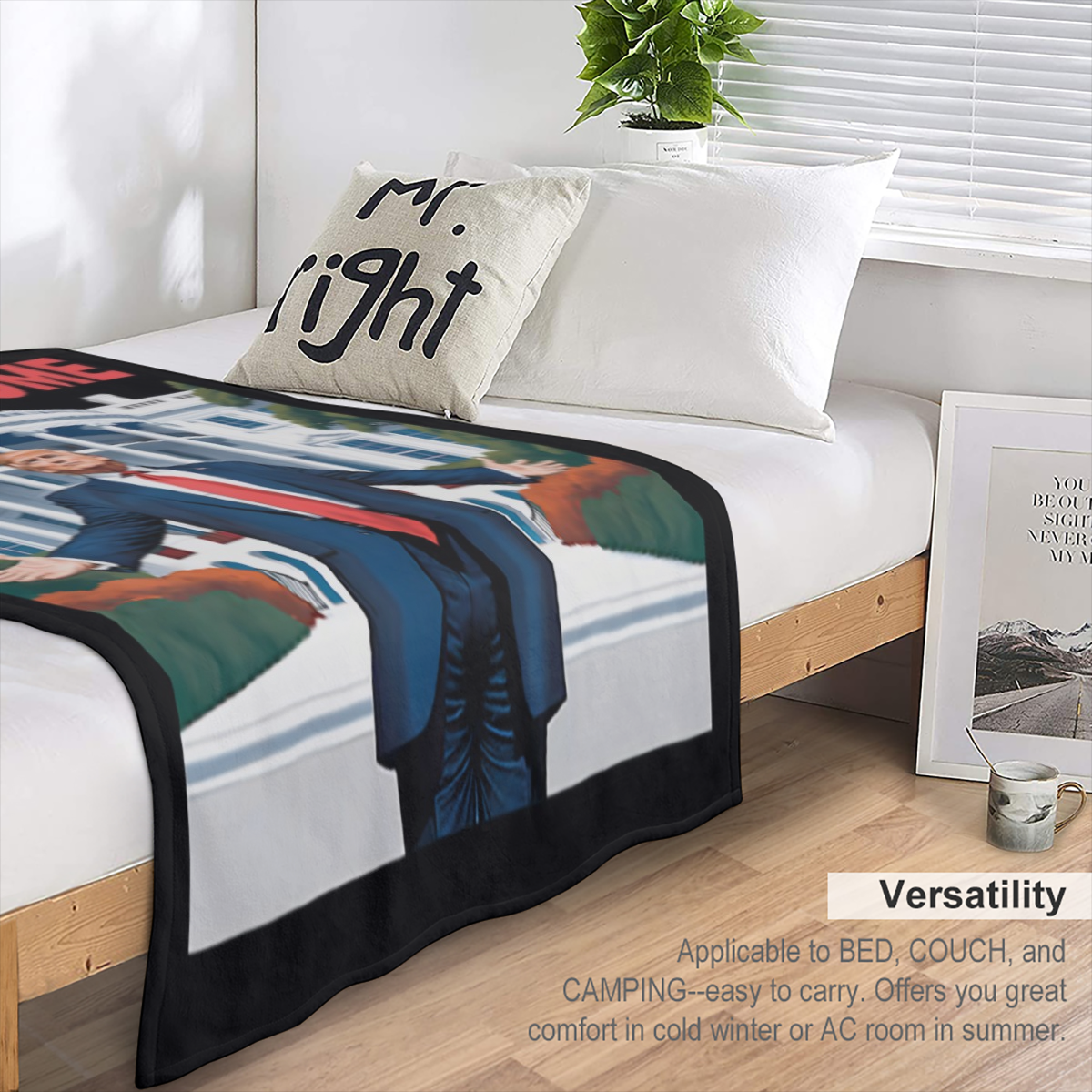 1pc Daddy'S Homes Trump Ugly Christmas Xmas Pajamass Throw Blanket Fall Blankets and Throws Blankets for Bed152.4x127.0 cm