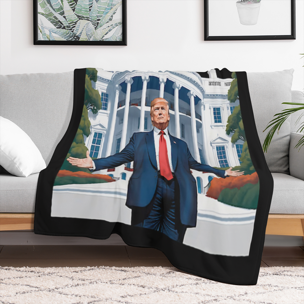 1pc Daddy'S Homes Trump Ugly Christmas Xmas Pajamass Throw Blanket Fall Blankets and Throws Blankets for Bed152.4x127.0 cm