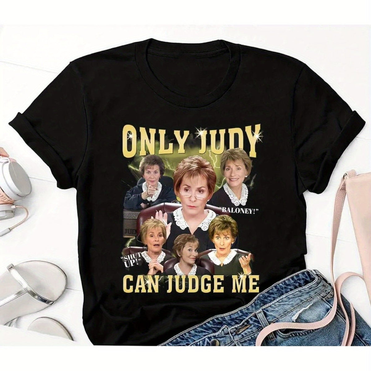 MenGifts Mens Vintage Judy Judge Saying TBirthday HimShirt Birthday Him Black with Golden Lettering