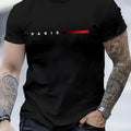 "Paris: The Ultimate Urban Style Statement - Comfortable, Soft, and Stylish Men's T-Shirt with Minimalist Design for Casual Attire"
