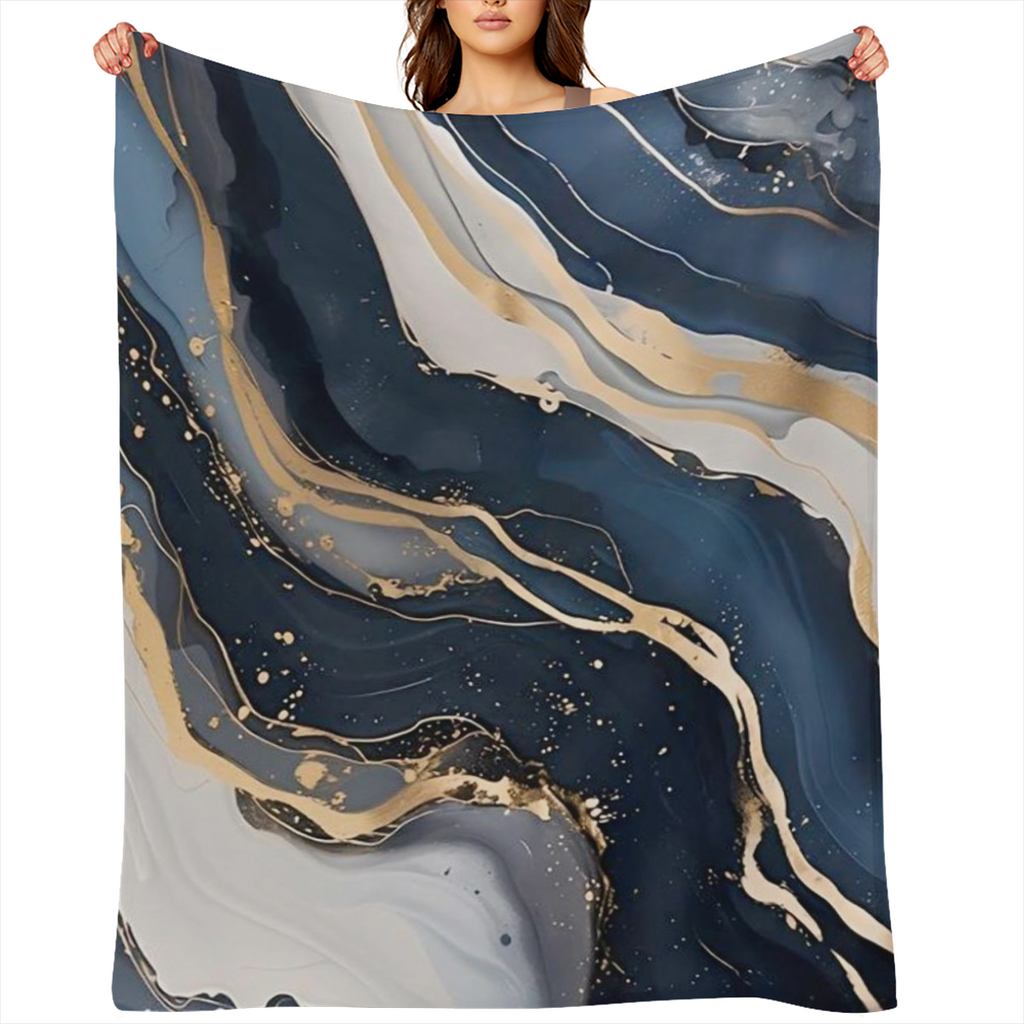 1pc Comfortable Extra Large Marble Fleece Patterned Print Blanket Fashionable Soft and Warm Versatile Gift for All Seasons Perfect for Sofa Bed Office and Travel Ideal Birthday Present Choice for Frie