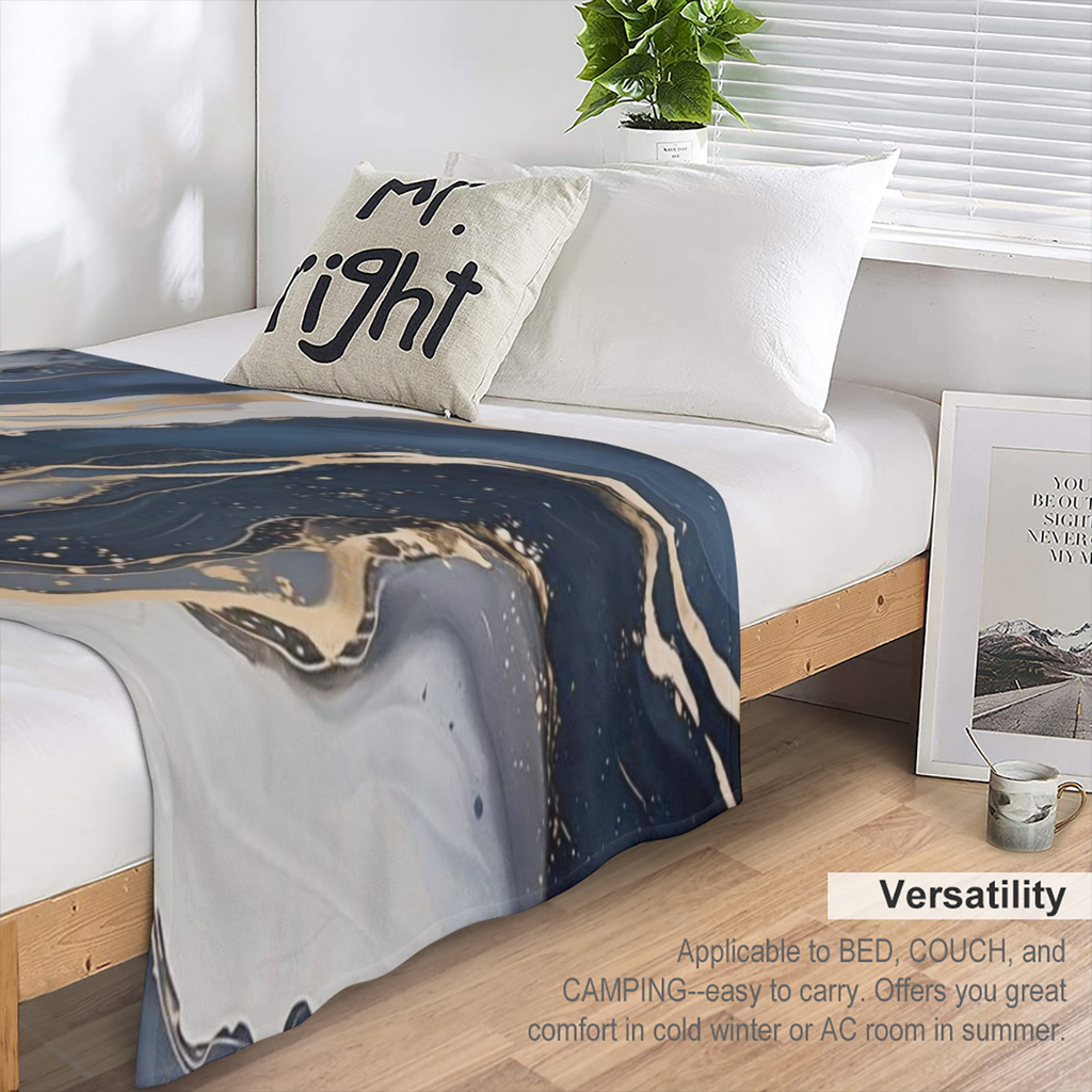 1pc Comfortable Extra Large Marble Fleece Patterned Print Blanket Fashionable Soft and Warm Versatile Gift for All Seasons Perfect for Sofa Bed Office and Travel Ideal Birthday Present Choice for Frie