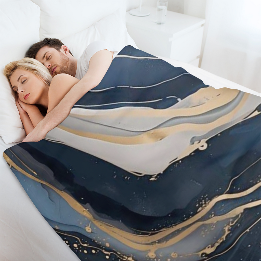 1pc Comfortable Extra Large Marble Fleece Patterned Print Blanket Fashionable Soft and Warm Versatile Gift for All Seasons Perfect for Sofa Bed Office and Travel Ideal Birthday Present Choice for Frie