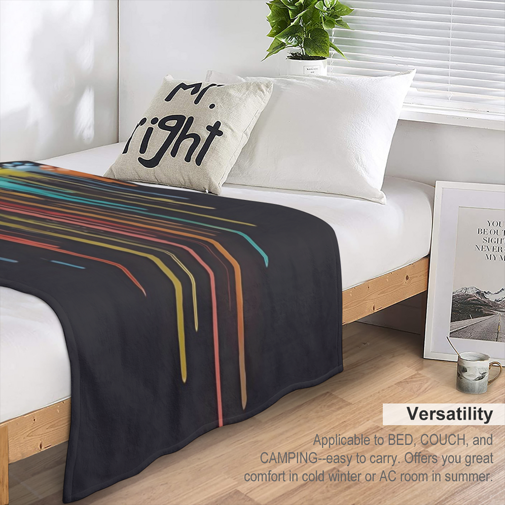 1pc YWJHUI Reversible Multicolor Paw Print Digital Print Blanket - Soft Polyester All- Season Lightweight Cozy for Home Bedroom Dorm Office Travel Camping