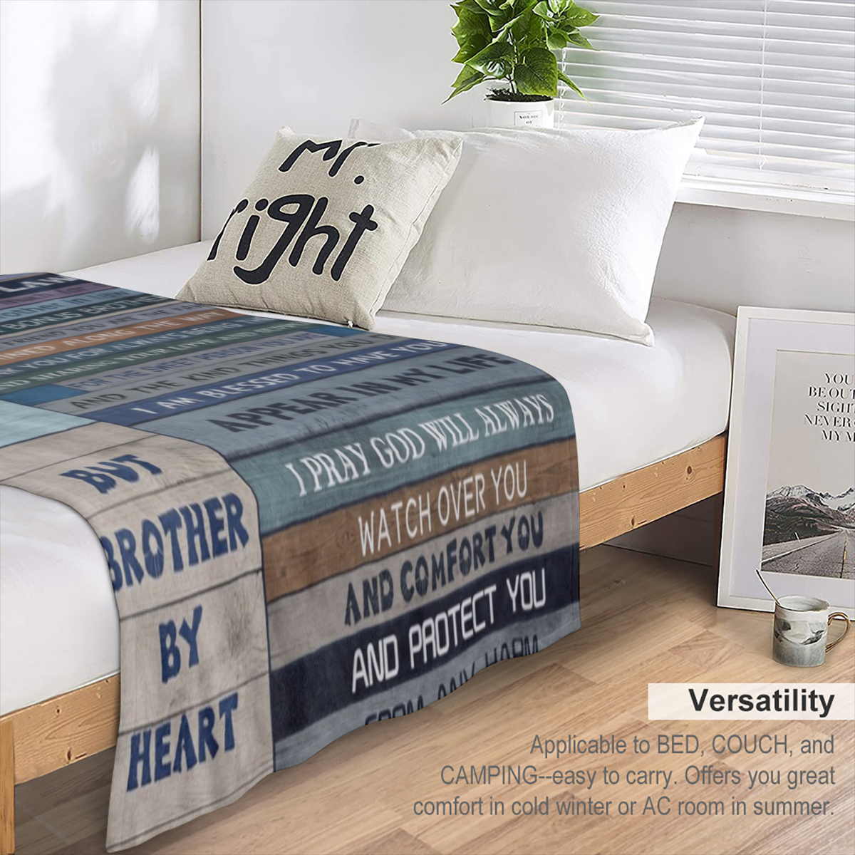 Brother- in- Law Gift Throw Blanket - Cozy Flannel, with Heartfelt Messages, Perfect for Christmas Birthday Gifts from Sister- in- Law, Soft & Warm for All Seasons, Gift for