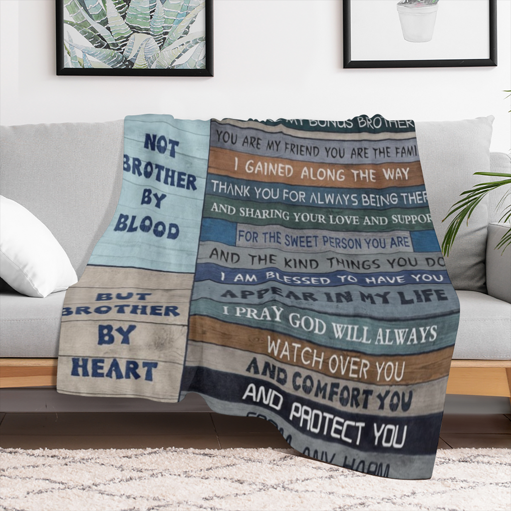 Brother- in- Law Gift Throw Blanket - Cozy Flannel, with Heartfelt Messages, Perfect for Christmas Birthday Gifts from Sister- in- Law, Soft & Warm for All Seasons, Gift for