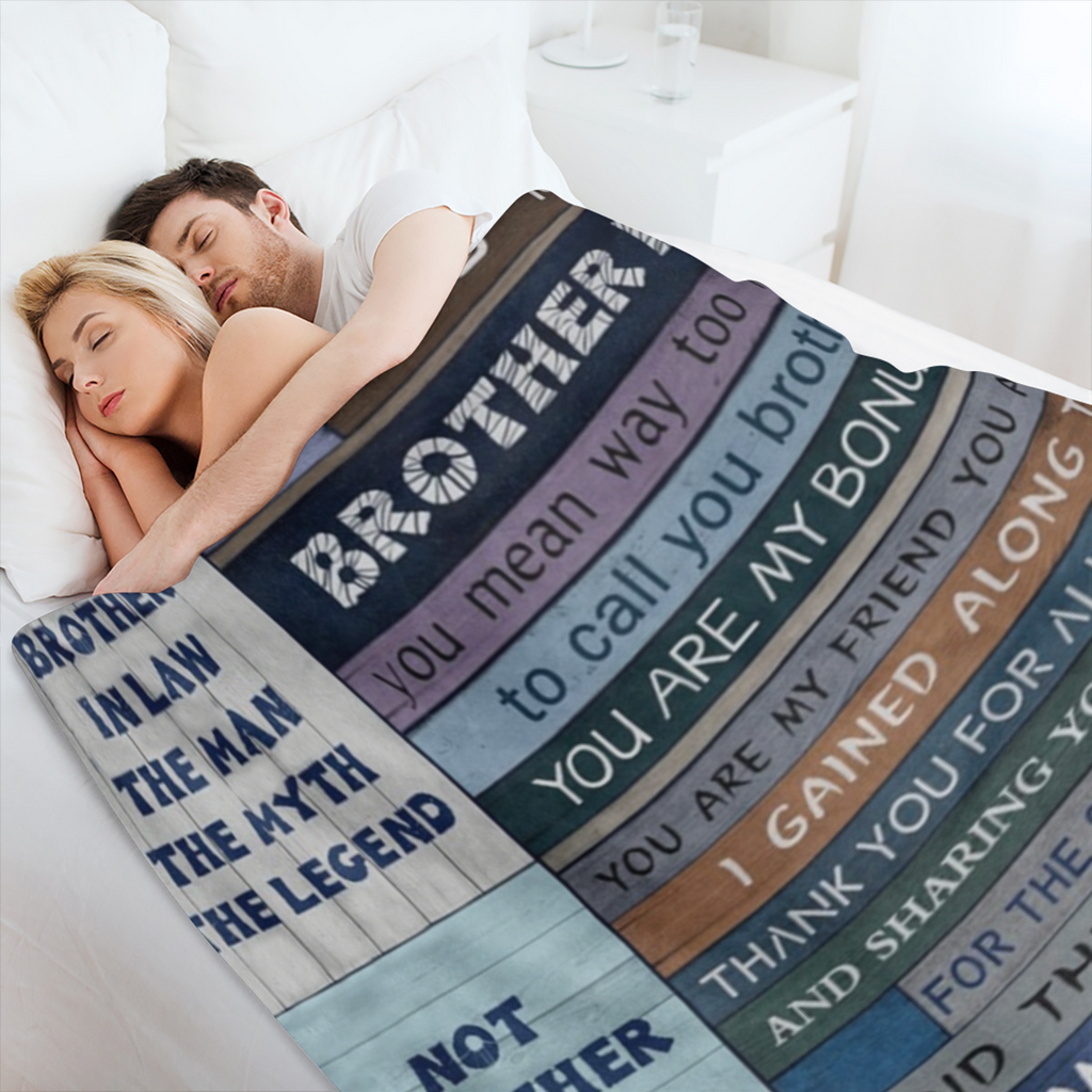 Brother- in- Law Gift Throw Blanket - Cozy Flannel, with Heartfelt Messages, Perfect for Christmas Birthday Gifts from Sister- in- Law, Soft & Warm for All Seasons, Gift for