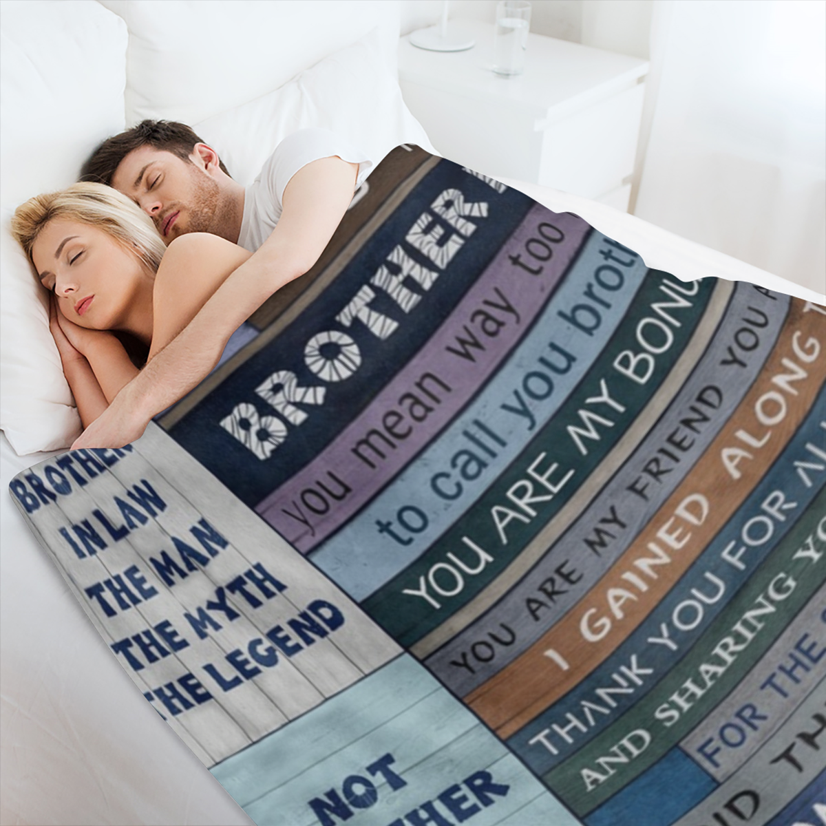 Brother- in- Law Gift Throw Blanket - Cozy Flannel, with Heartfelt Messages, Perfect for Christmas Birthday Gifts from Sister- in- Law, Soft & Warm for All Seasons, Gift for
