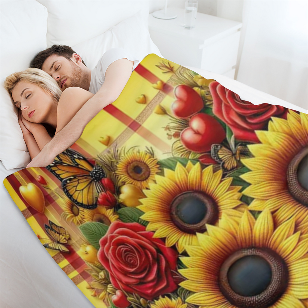 1pc Sunflower Throw Blanket Sunflower Gifts for Girls Boys Adults, Women Men Soft Cozy Warm Plush Fluffy Fuzzy Blanket Birthday Festival Decor, Father'S Day, Mother'S Day, Valentine'S Day Blankets, So