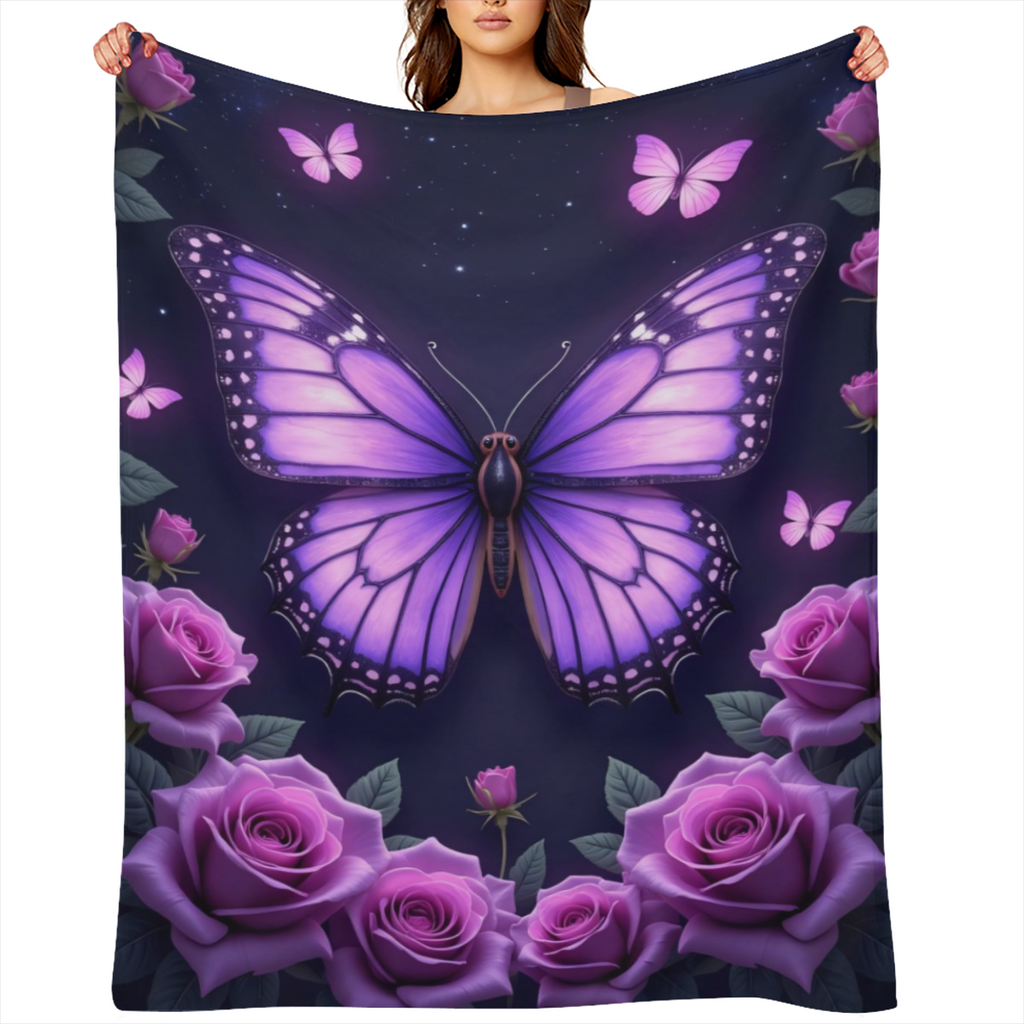 1pc Purple Dream Catcher Thin Blanket - Lightweight Flannel Throw For Sofa, Bed, Travel, Camping, Livingroom, Office, Couch, Chair, And Bed - Digital Printing Fleece Blanket With Soft And Warm Flannel