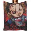 Chucky Flannel Throw Blanket 5060130150cm Blankets Soft Lightweight Blanket for Stadium Couch Bed Sofa Chair, 280GSM CozyFlannel MultiSizes, 4 Sizes Available