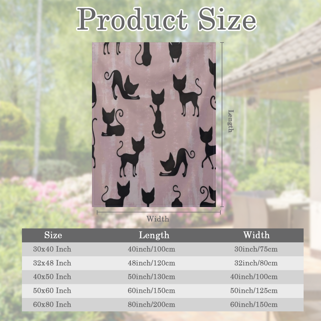 Cat Blanket Cute Funny Animal Cartoon Black Silhouette Pink Art Print Soft Cozy Lightweight Throw Blanket for Girls Boys Women Bedroom Living Room Dorm Chair Sofa Travel 50x60in
