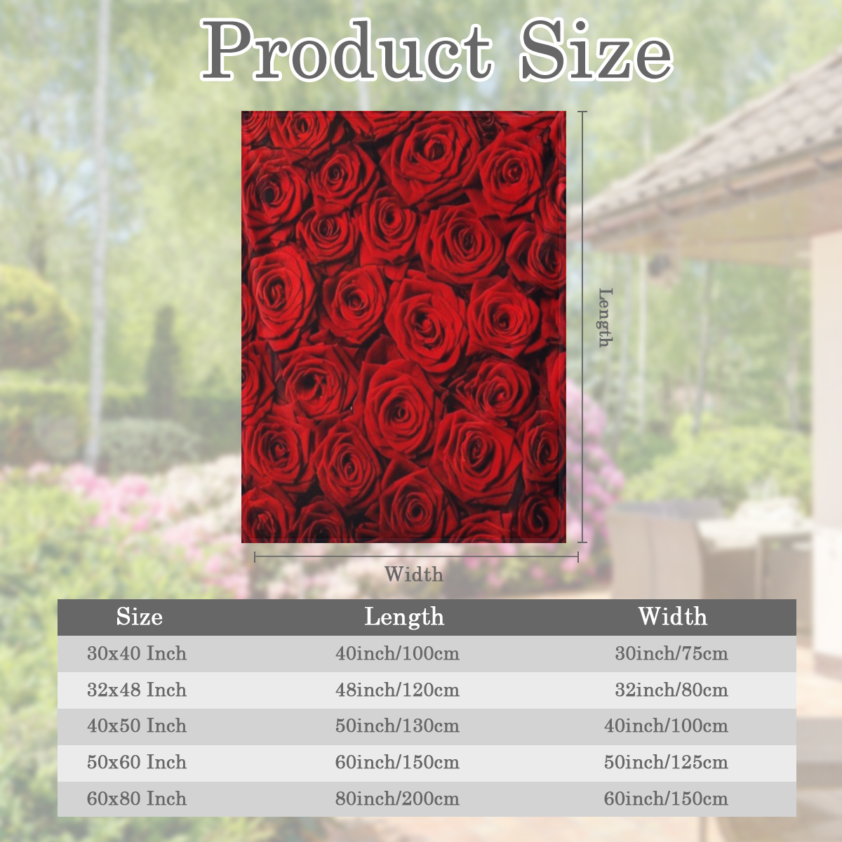 Contemporary Red Rose Floral Patterned Flannel Fleece Throw Blanket - 100 Polyester, All- Season Knit Fabric, Hand Wash Only, 1PC