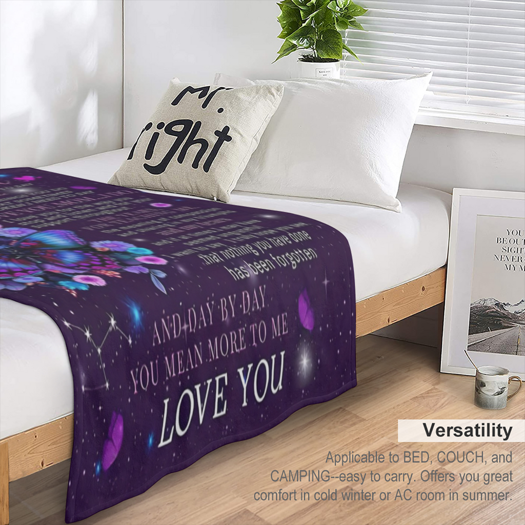 1 Pc Gifts For Mom, Mom Birthday Gifts For Mom, Mom Gifts, Gifts For Mom Birthday, To My Mom Blanket From Daughter Son, Butterfly Flower Throw Blanket, Soft And Comfortable Blanket