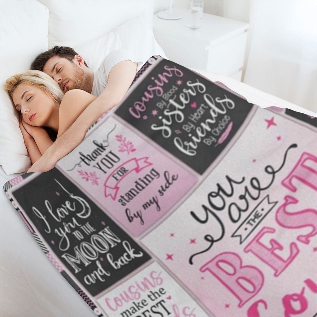 Cousin Gifts for Women, Gifts for Cousins Female Woman, Best Cousin Ever Gifts, Favorite Cousin Gifts for Girls, Cousin Birthday Gifts for Women Throw Blanket 60x50, 280GSM CozyFlannel MultiSizes, 4 S