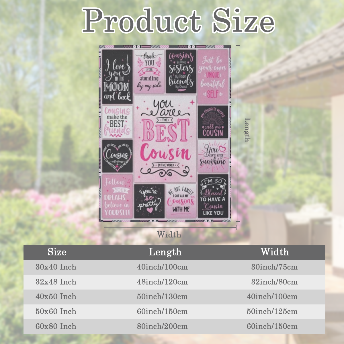 Cousin Gifts for Women, Gifts for Cousins Female Woman, Best Cousin Ever Gifts, Favorite Cousin Gifts for Girls, Cousin Birthday Gifts for Women Throw Blanket 60x50, 280GSM CozyFlannel MultiSizes, 4 S
