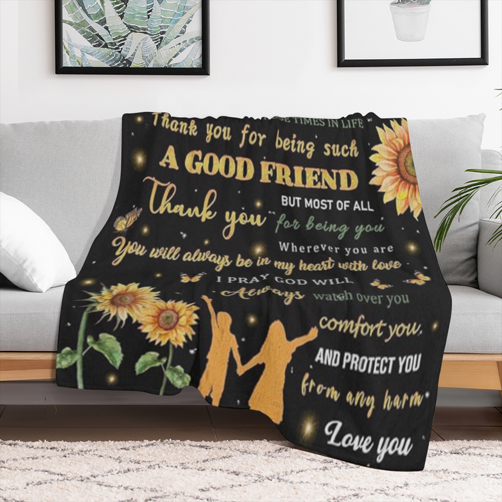Christmas Sister Gift Ideas - to My Sister Blanket from Brother, Birthday Gifts for Sister from Brother, Sunflower Ultra Soft Flannel Throw Blankets for Sister in Law 50 60, 280GSM CozyFlannel MultiSi