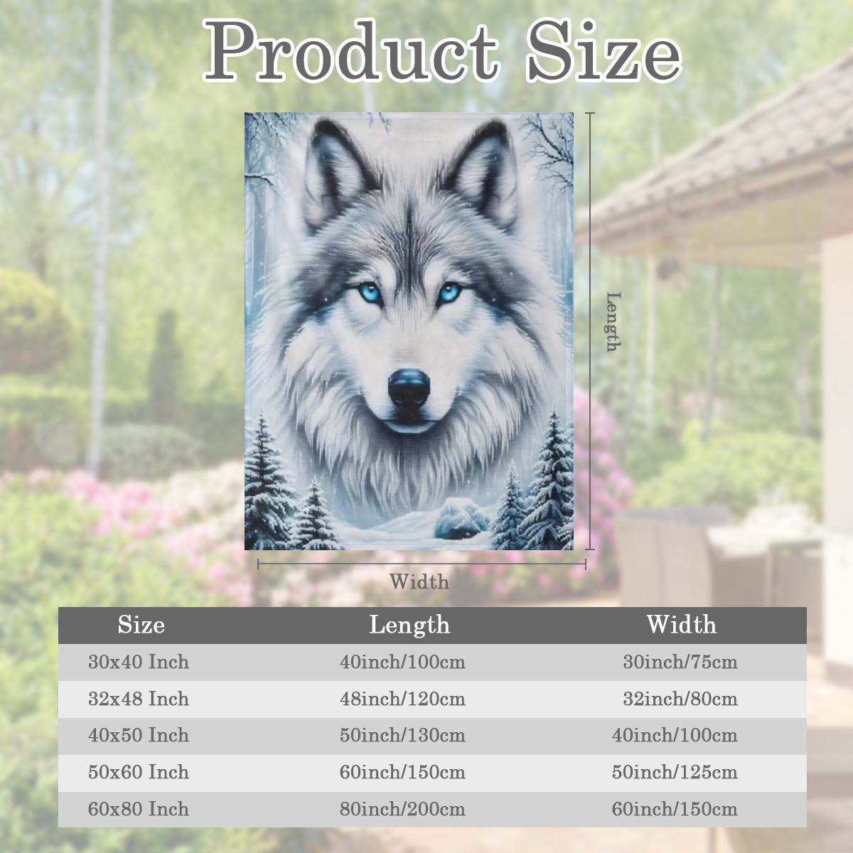 1pc Cozy Wolf & Snowy Forest Flannel Blanket - Soft, Warm, Allergy- Friendly 100 Polyester Throw, Machine Washable for Sofa, Bed, Car, Camping, Office - Charming Winter Decor, Hypoallergenic, Tear- Re