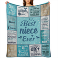 1 pc Niece Gifts from Auntie, Favorite Niece Gifts, Gifts for Niece, Best Niece Gifts Niece Gifts from Aunt Uncle, Niece Birthday Gifts Idea, to My Niece Christmas Graduation Gifts Blanket 80x60