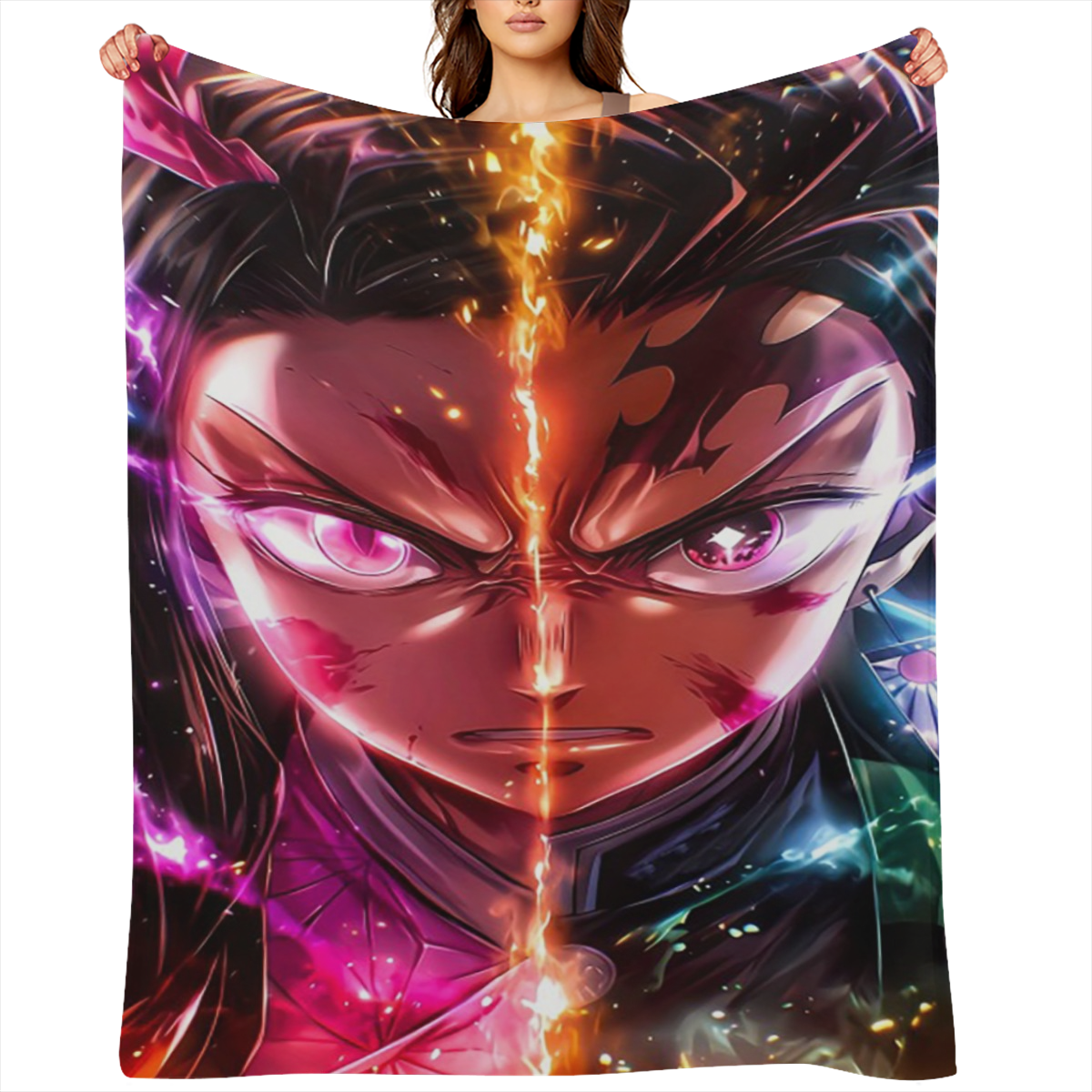 1pc YWJHUI Anime Cartoon Character Print Blanket - Soft, Warm & Reversible for All Seasons - Ideal for Home Bedroom, School Dorm, Office Naps, Travel & Camping - Machine Washable, Polyester 100.0, Aut