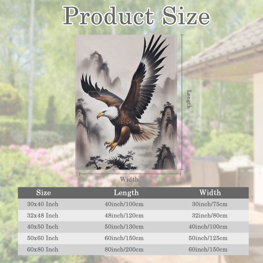 Cozy Eagle Print Throw Blanket - Soft Knitted Polyester Geometric Pattern Animal Theme Multipurpose All- Season Use Perfect for Outdoor Camping Sofa Office Living Room Decor and Snuggling Up on Chilly