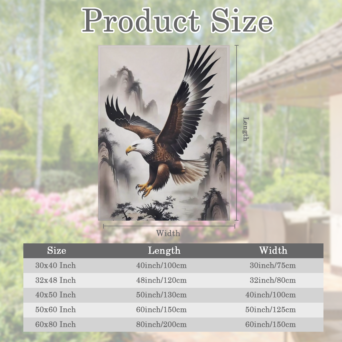 Cozy Eagle Print Throw Blanket - Soft Knitted Polyester Geometric Pattern Animal Theme Multipurpose All- Season Use Perfect for Outdoor Camping Sofa Office Living Room Decor and Snuggling Up on Chilly
