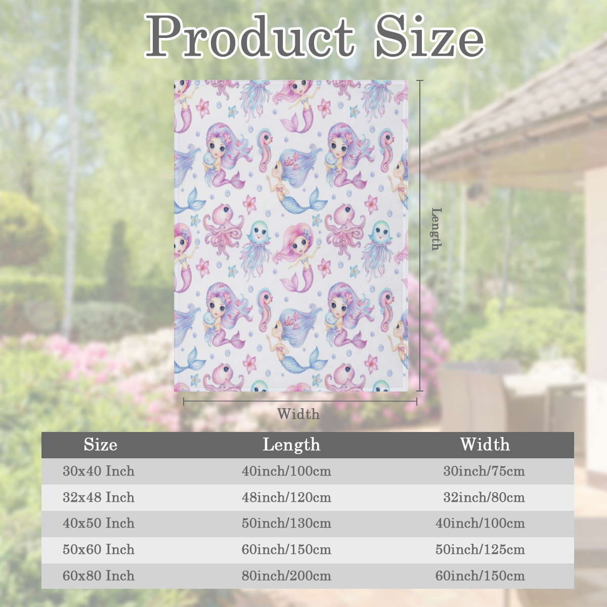Cute Little Mermaids Friends Throw Blanket 280GSM Flannel Blankets for Couch Bed Sofa Dorm, Warmth Soft Cozy Fleece Blanket Gifts for Her Him All Season