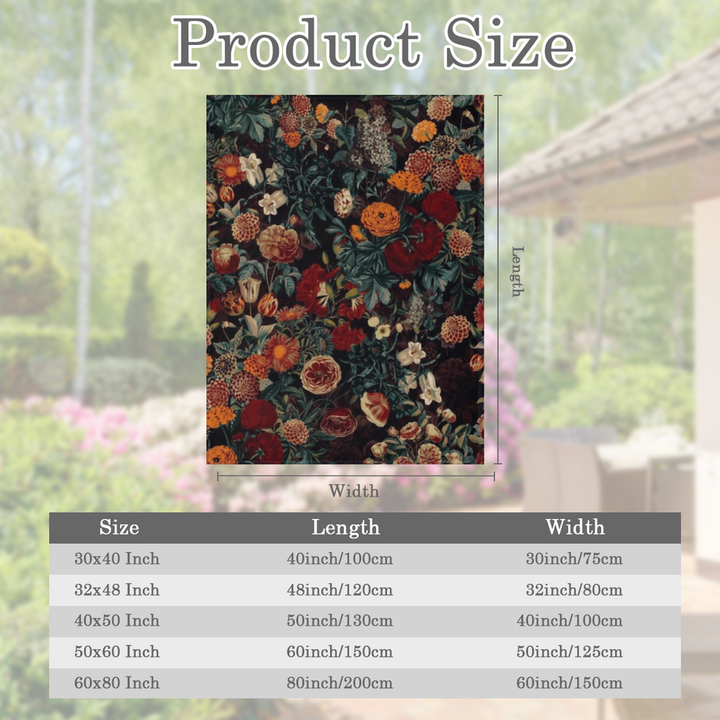 Contemporary Floral Pattern Throw Blanket - Soft and Comfortable Flannel Fleece Blanket for Office, School, Home, Picnic, Camping, Travel, and Gift Giving - Polyester 100 - All Seasons - Knitted Weave