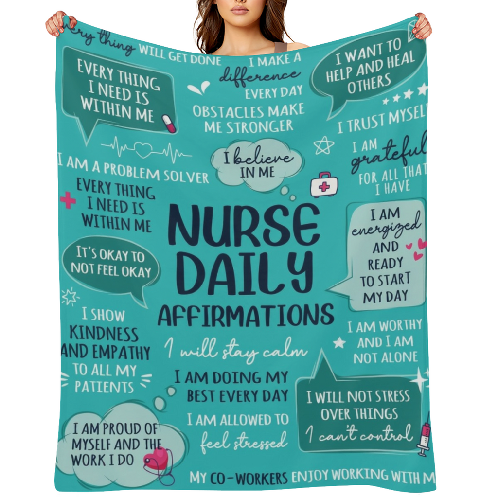 1pc Soft Nurse Blanket - 6080 Nurse Gifts For Women Men With Daily Affirmations, LPN RN Gifts For Nurses, Nurse Appreciation Gifts, Nursing School Graduate Birthday Gifts