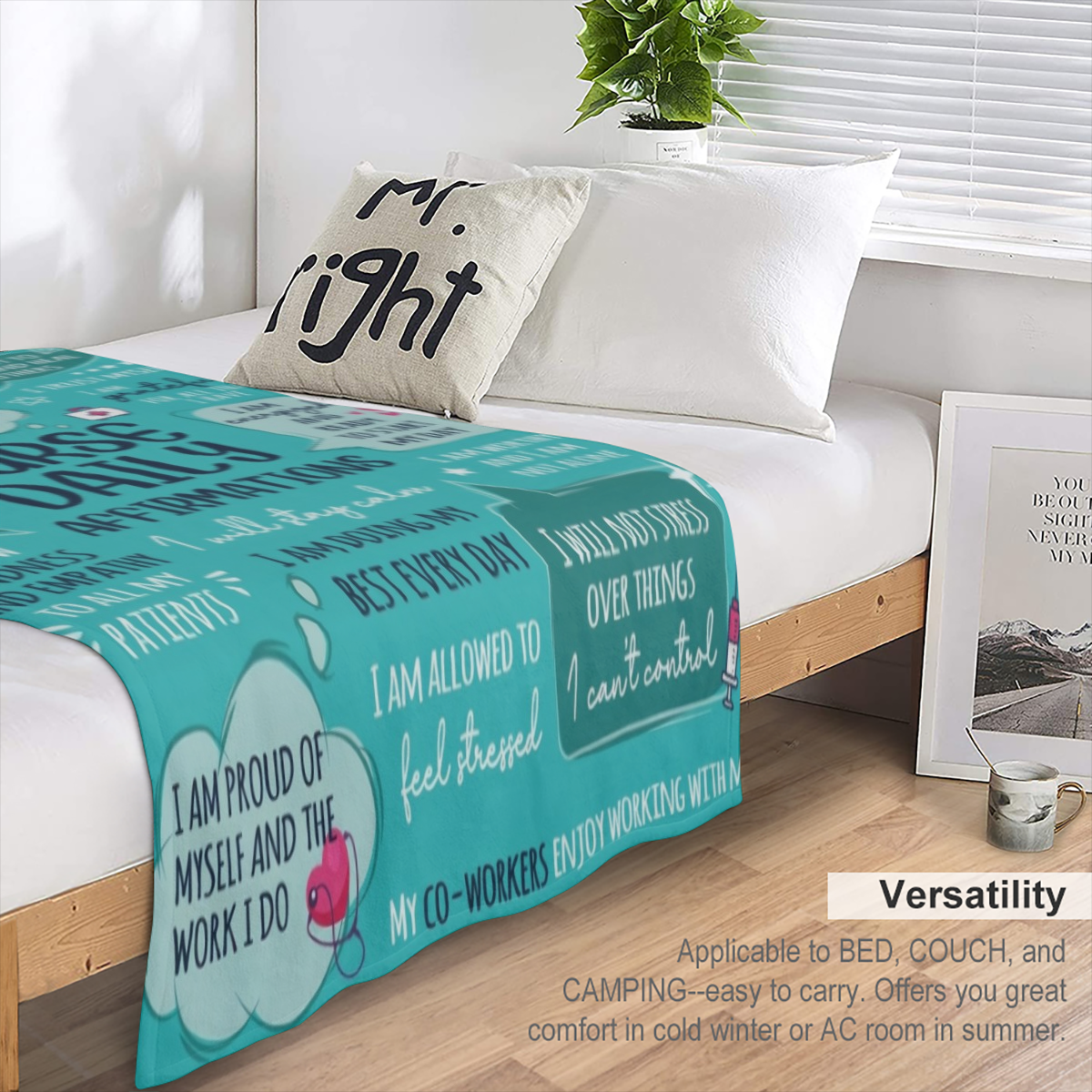 1pc Soft Nurse Blanket - 6080 Nurse Gifts For Women Men With Daily Affirmations, LPN RN Gifts For Nurses, Nurse Appreciation Gifts, Nursing School Graduate Birthday Gifts