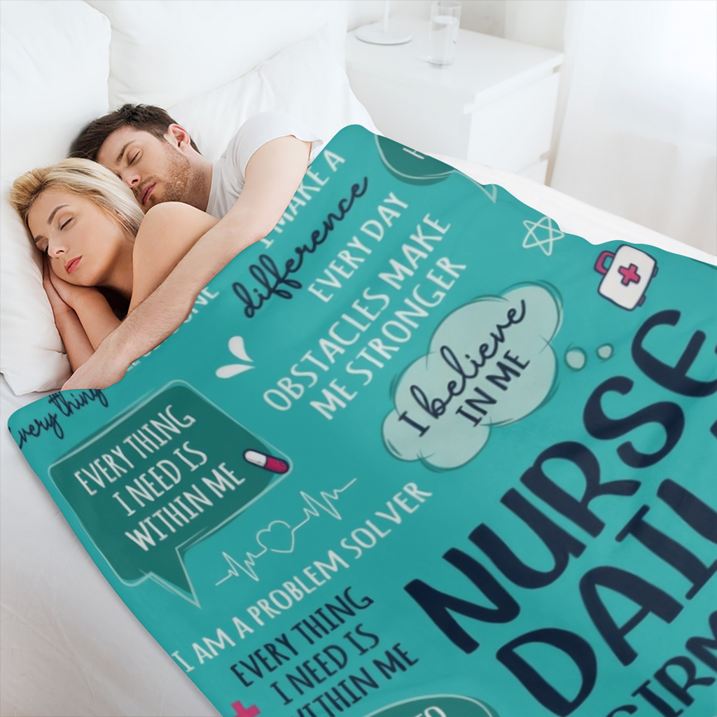 1pc Soft Nurse Blanket - 6080 Nurse Gifts For Women Men With Daily Affirmations, LPN RN Gifts For Nurses, Nurse Appreciation Gifts, Nursing School Graduate Birthday Gifts