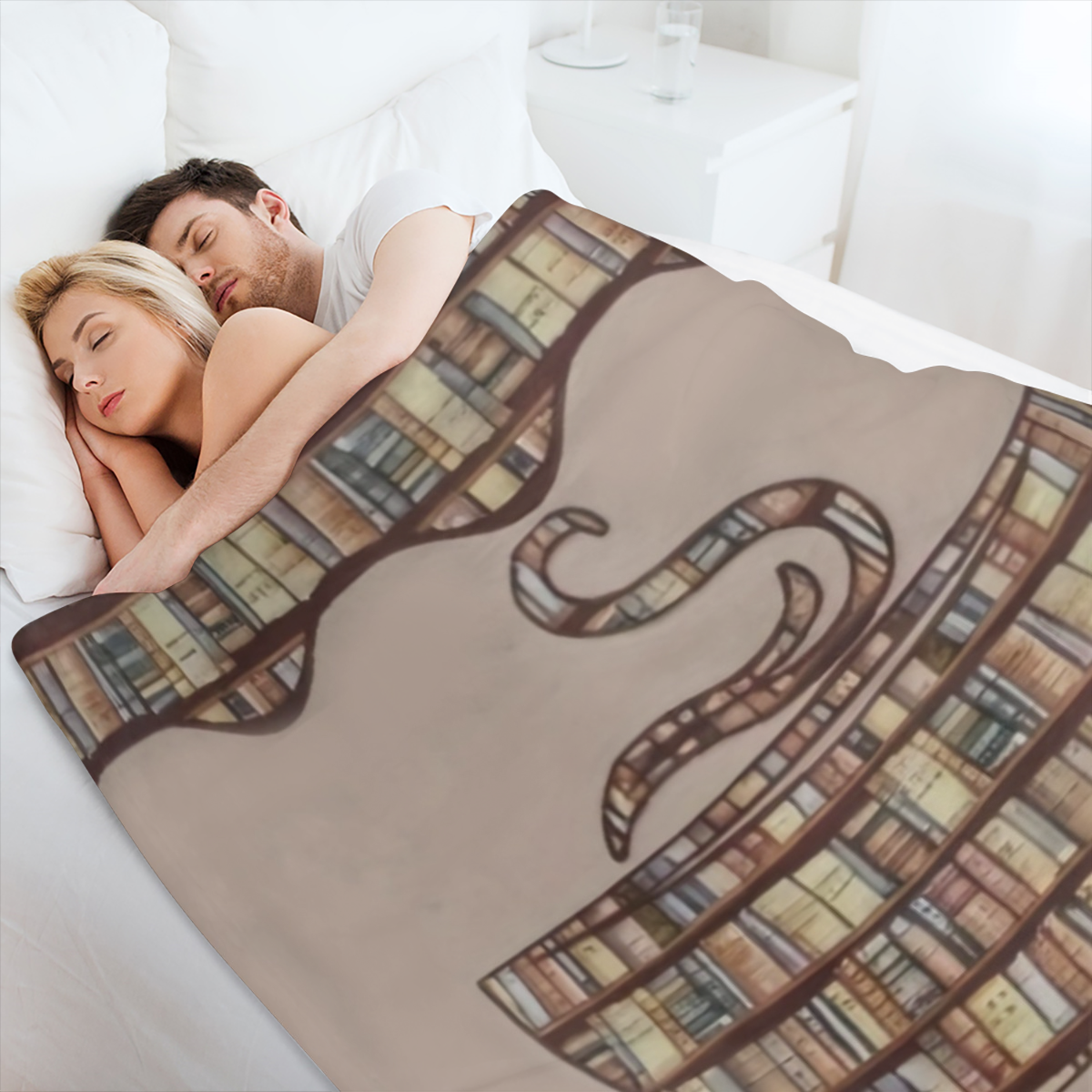 Cozy ' Books & Coffee' Flannel Throw Blanket - All- Season, Anti- Allergy, Perfect Gift for Book Lovers and Coffee Enthusiasts