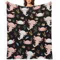 Axolotl Blanket Ultra Soft Flannel Throw Blanket Gifts for Axolotl Lovers Blankets for Girls Boys Kids Women Adults Stuff