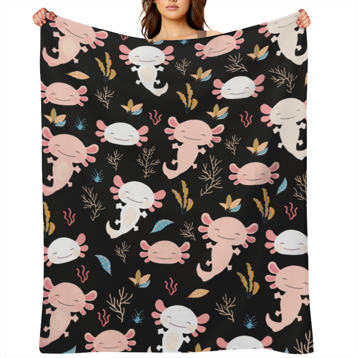 Axolotl Blanket Ultra Soft Flannel Throw Blanket Gifts for Axolotl Lovers Blankets for Girls Boys Kids Women Adults Stuff