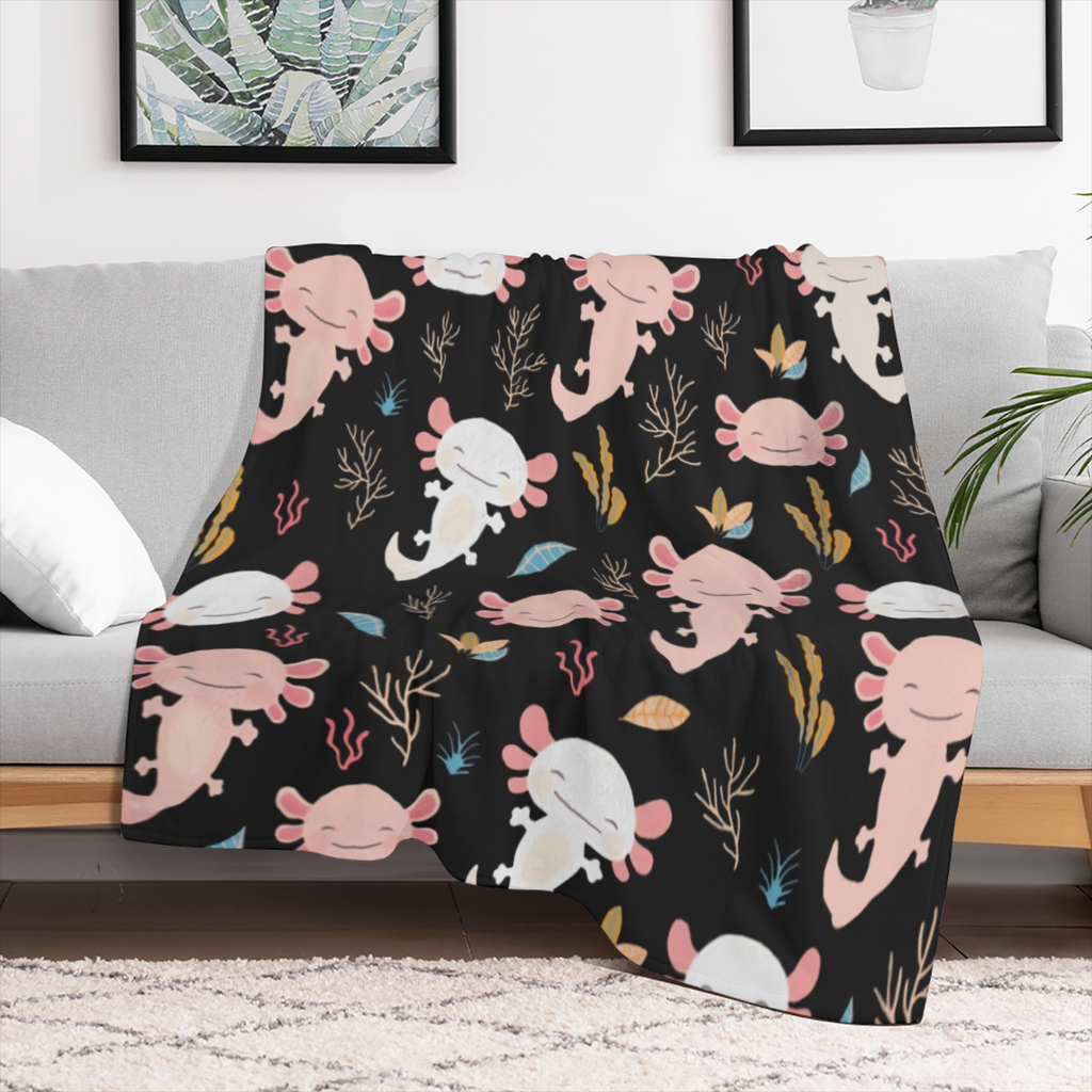 Axolotl Blanket Ultra Soft Flannel Throw Blanket Gifts for Axolotl Lovers Blankets for Girls Boys Kids Women Adults Stuff