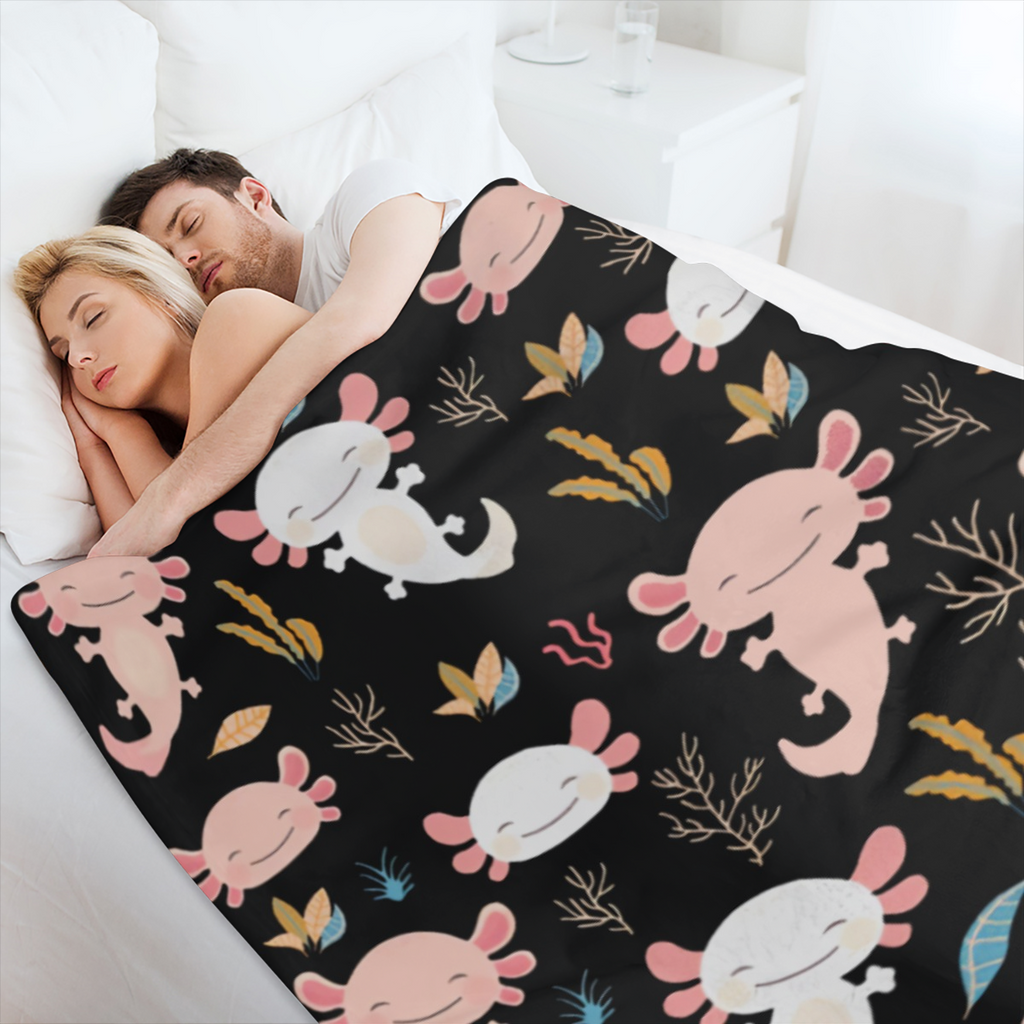 Axolotl Blanket Ultra Soft Flannel Throw Blanket Gifts for Axolotl Lovers Blankets for Girls Boys Kids Women Adults Stuff