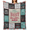 60"x50" Daughter-in-Law Throw Blanket - 280gsm Flannel with Heartfelt Quotes & Printed Design, All-Season Soft Gift from Mother-in-Law for Christmas, Birthday, Mother¡¯s Day - Multiple Sizes Availabl