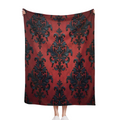 Classic Damask Texture Soft Warm Cozy Blanket, Retro Red Black Design Lightweight Plush Throw Blanket, Home Decor Soft Blanket for Living Bed Room Couch-280GSM
