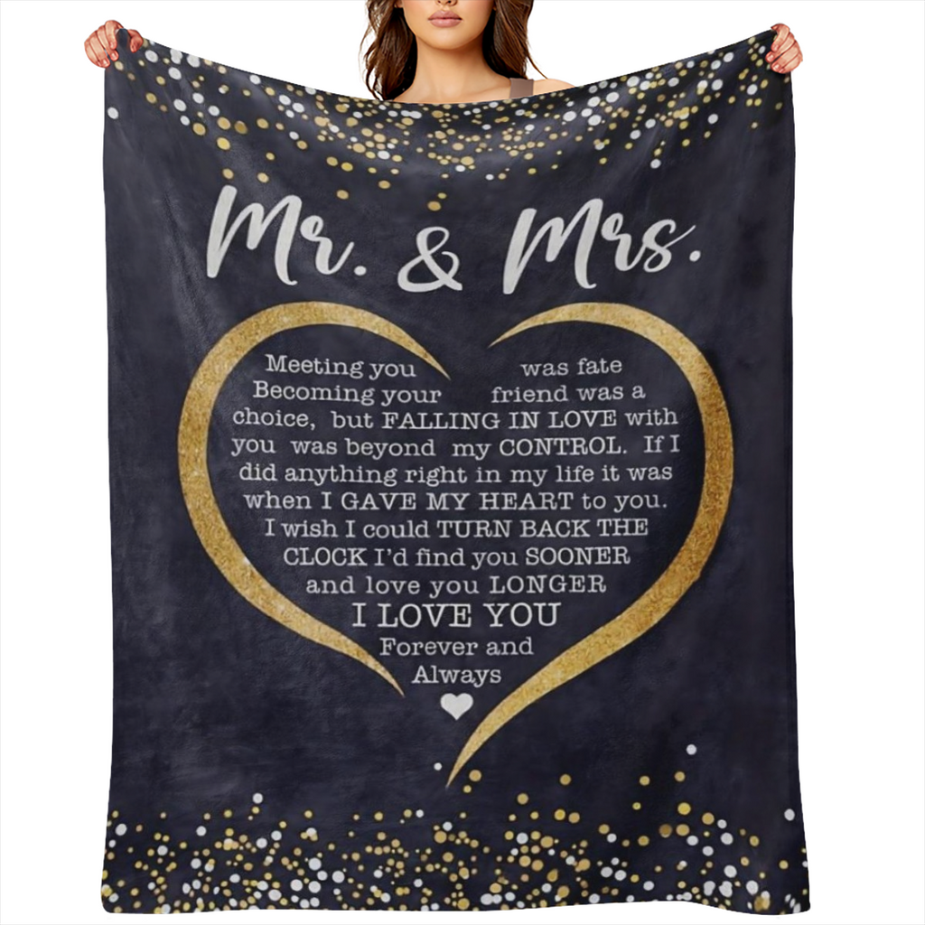 1 Pc Mr And Mrs Throw Blanket Shareable Wedding Gift For Couples Unique Groom And Bride Luxury Just Married Gift For Newlyweds Soft Flannel Blanket