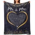 1 Pc Mr And Mrs Throw Blanket Shareable Wedding Gift For Couples Unique Groom And Bride Luxury Just Married Gift For Newlyweds Soft Flannel Blanket
