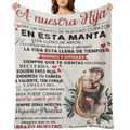 1pc Hija Gifts, Regalo Para Hija, Birthday Gifts For Spanish Daughter, Regalo Para Mi Hija, Regalo Hija Cumpleanos, Menta Para Hija De Mama Papa, Daughter Gift Blanket 60x80in, Soft And Comfortable Bl
