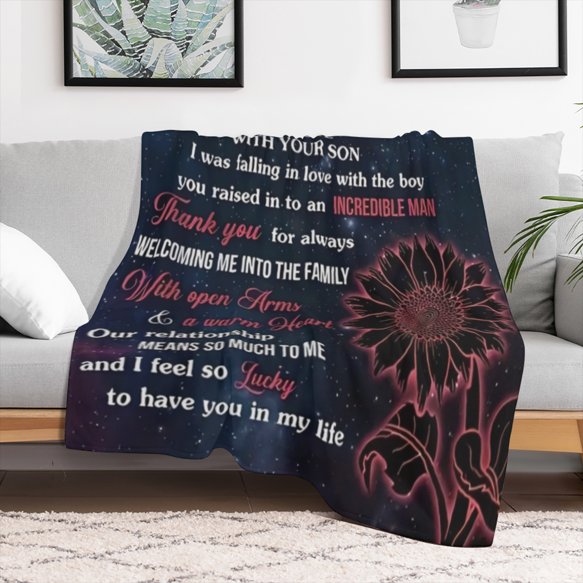 1pc Gift For Mother In Law Throw Blanket Holiday Gift Soft Throw Blanket Flannel Blanket For Sofa Couch Office Bed Camping Travelling