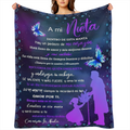 Birthday Joy, Spanish Letter to Granddaughter Flannel Throw Blanket - Hypoallergenic, Tear Resistant, All-Season Cozy Bedding - Machine Washable, Digital Print Polyester Knit with Butterfly and Floral