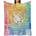 1pc Artist Themed Flannel Fleece Throw Blanket - Contemporary Hypoallergenic Knit Fabric, Digital Print, All- Season Multipurpose Bedding, Ideal Gift for Art Teachers, Artists, and Art Lovers