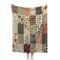 Vintage Patchwork Quilt Multicolor Floral And Geometric Patterns Blankets, Bed Blankets, Towels And Blankets For Home Decor