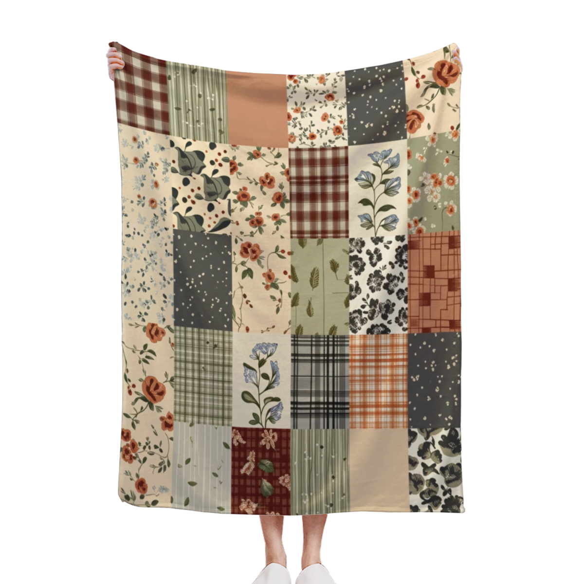 Vintage Patchwork Quilt Multicolor Floral And Geometric Patterns Blankets, Bed Blankets, Towels And Blankets For Home Decor